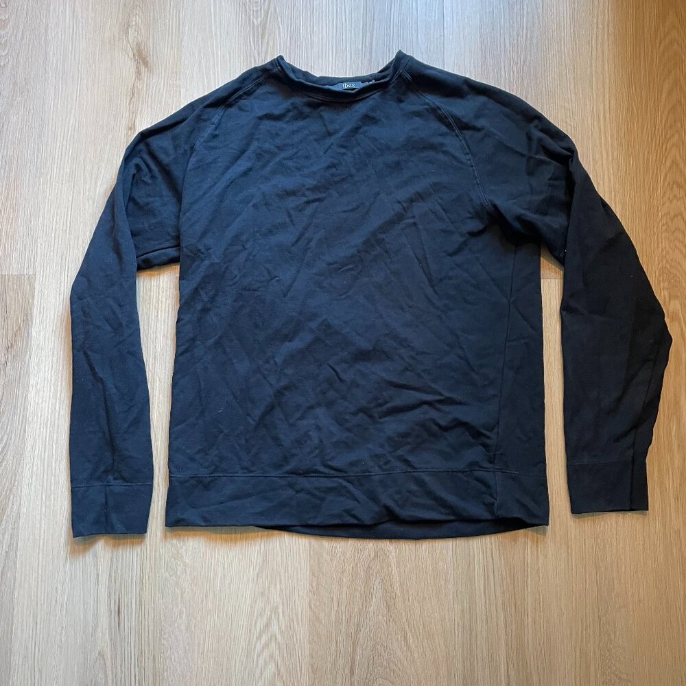 Ibex Tranquil Long Sleeve Pullover Sweatshirt Men's Small Black Rrp $142